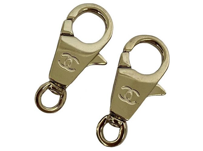 2 ganci moschettoni charm Chanel gold D'oro