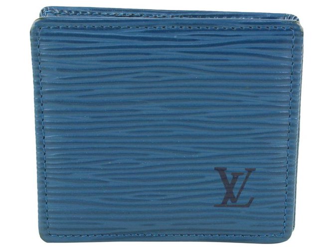 Louis Vuitton Blue Epi Leather Toledo Collapsible Coin Pouch