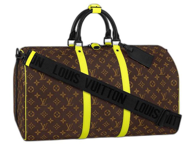 Louis Vuitton LV macassar yellow Keepall Brown Leather ref.315995 - Joli  Closet