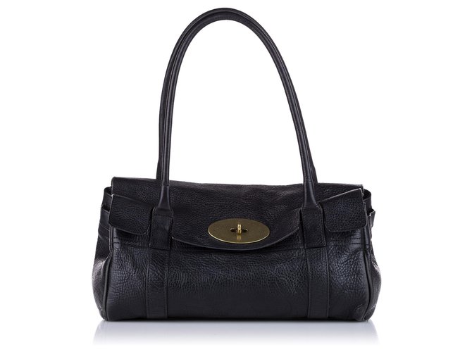 Mulberry Black Bayswater Leather Shoulder Bag Pony-style calfskin  ref.316071