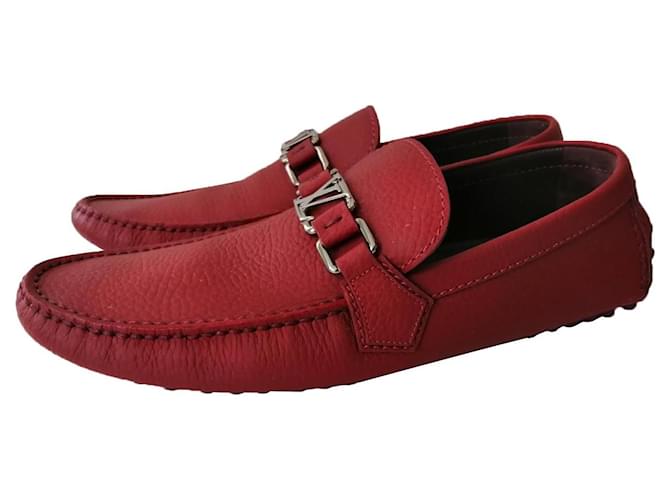 Louis Vuitton Loafers Slip ons Dark red Leather ref.316175 - Joli Closet
