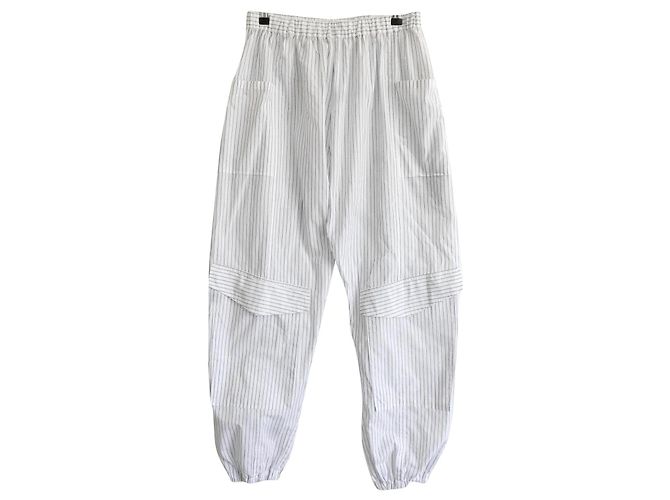 Hussein Chalayan Pantalones de algodón a rayas Chalayan con globos Blanco