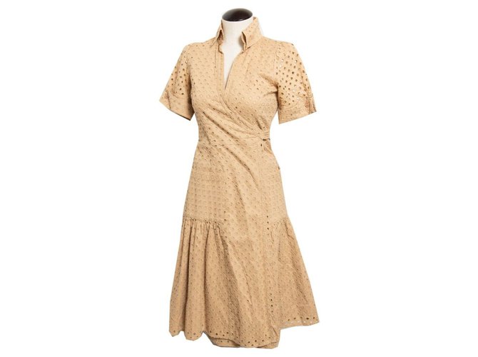 Diane Von Furstenberg DvF vintage Bellette dress Caramel Cotton  ref.316388
