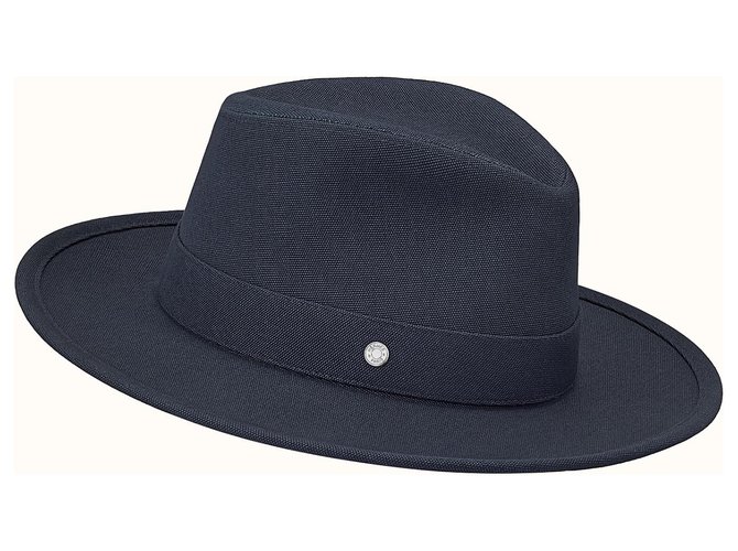 Hermès HERMES OSSIE Hat in cotton canvas SIZE 56 Blue  ref.316409