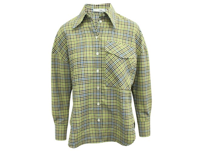 Tibi Oversized Checked Shirt Polyester  ref.316540