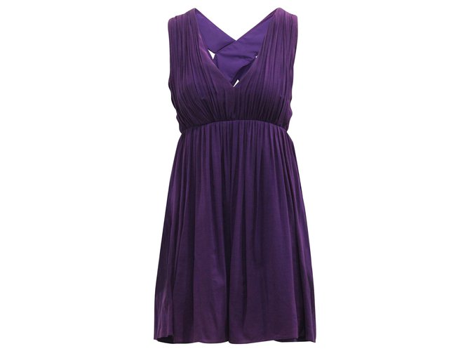 Alice + Olivia Elegant Purple Cross Back Dress Cotton  ref.316561