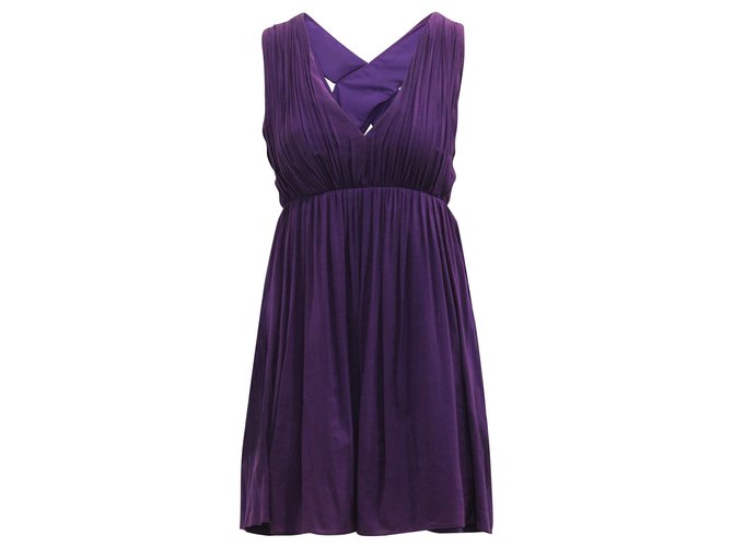 Alice + Olivia Élégante robe violette croisée dans le dos Coton  ref.316561