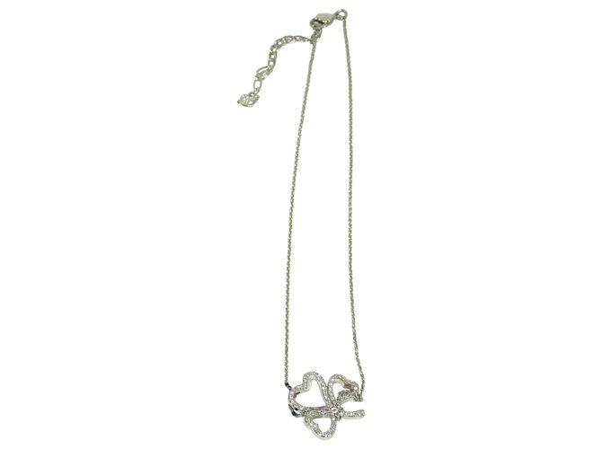Swarovski Clover pendant with Crystals Silvery Metallic Metal  ref.316584