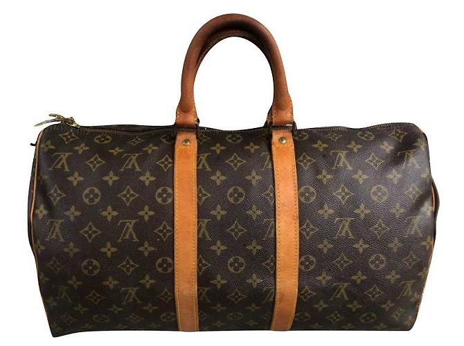 Bolsa de viagem Louis Vuitton Mod 45 em couro marrom