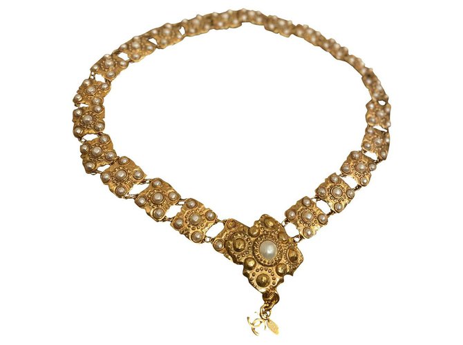 Chanel Belts Golden Metal Pearl  ref.316879