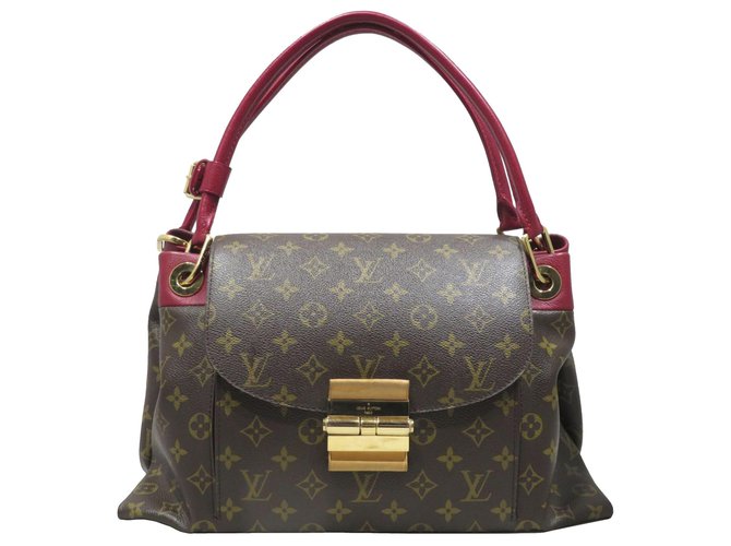 Louis Vuitton Brown Monogram Olympe MM Red Leather Cloth Pony-style calfskin  ref.317335