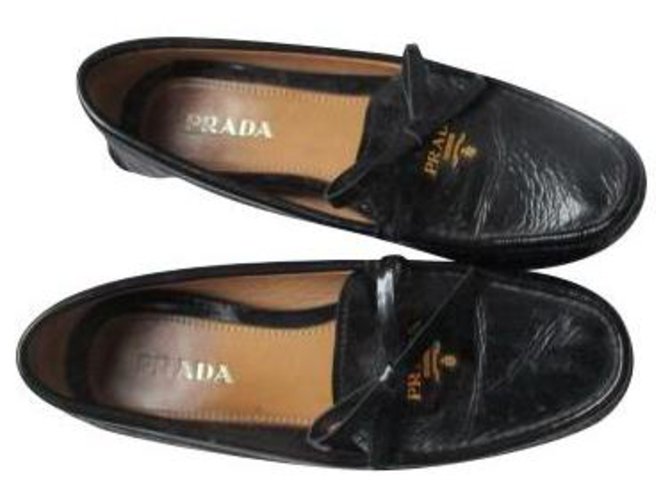 Prada Flats Black Patent leather  ref.317791
