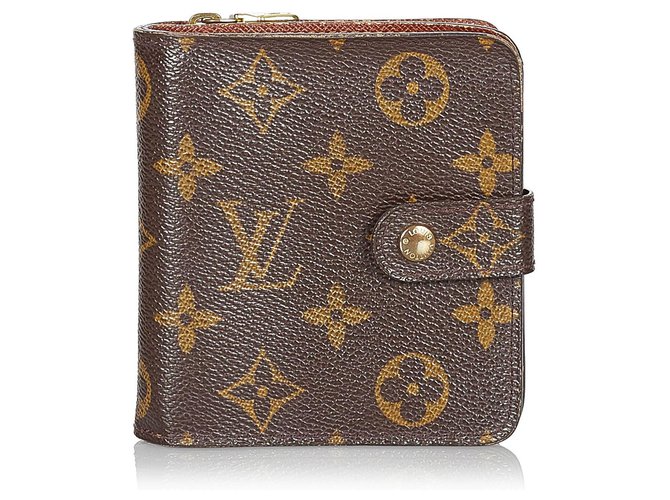Louis Vuitton Brown Monogram Bi-Fold Compact Small Wallet