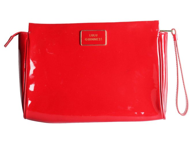 Autre Marque Patent Red Clutch Leather Patent leather  ref.318166