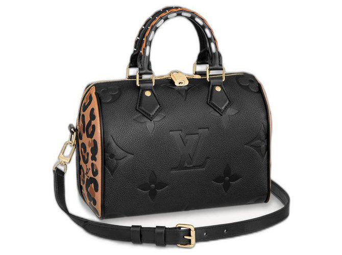 Louis Vuitton LV Speedy Wild at Heart Black Leather ref.318321