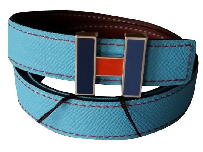 Hermès HERMES LEATHER STRAP + BUCKLE  JEUX DE POINTS Multiple colors  ref.318385