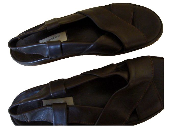 Fausto Santini Sandalias planas Chocolate
