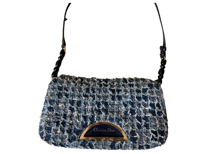 Christian Dior Handbags Navy blue Denim  ref.318435