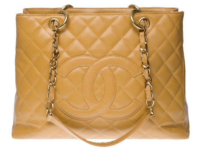 chanel beige shopping bolsa