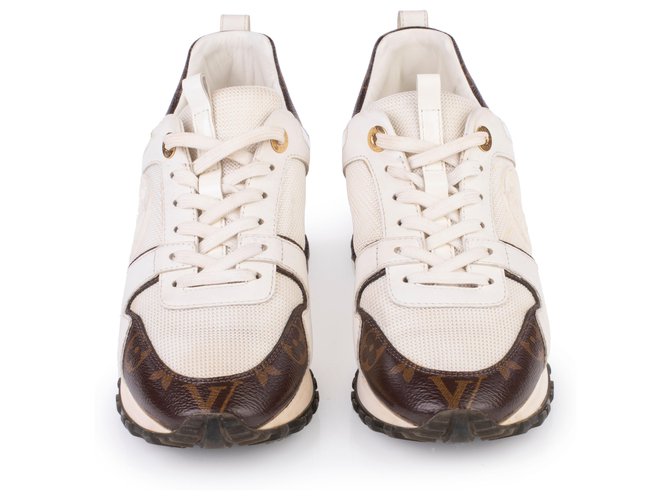 Louis Vuitton White/Brown Mesh And Monogram Canvas Run Away