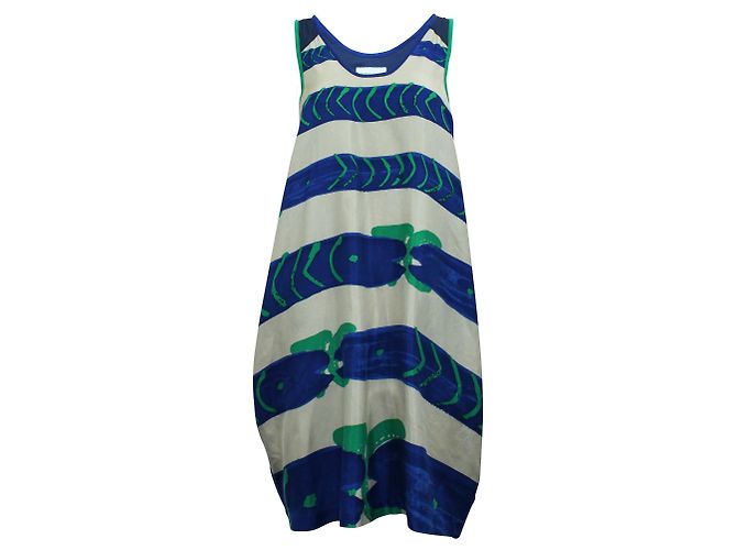 Tsumori Chisato Vestido recto de verano con estampado azul
