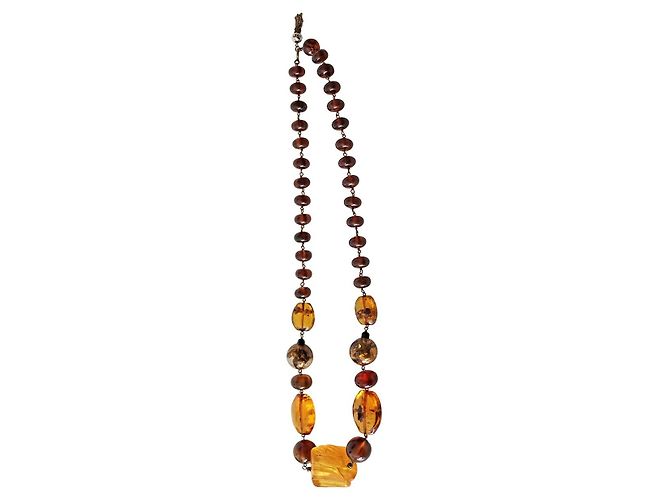 Autre Marque Collar largo Pellini de resina con efecto ámbar Multicolor