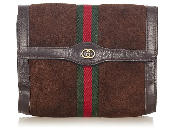 Gucci Brown Ophidia Wildleder Clutch Bag Braun Mehrfarben Dunkelbraun Schweden Kalbahnliches Kalb ref.318681 Joli Closet