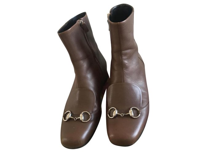 Gucci botas Castaño Piel de cordero  ref.318766
