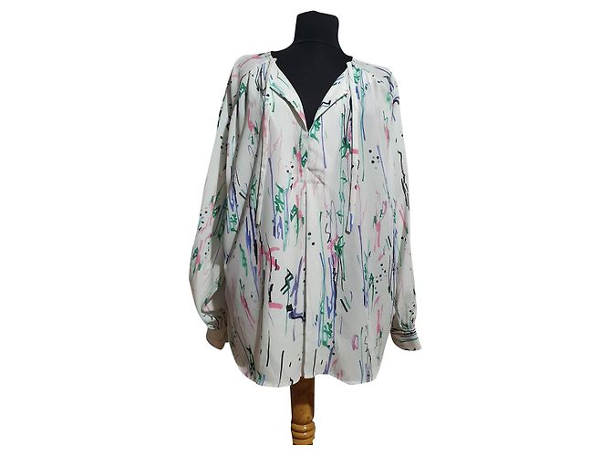 Blusa Isabel Marant de seda elástica con estampado Multicolor