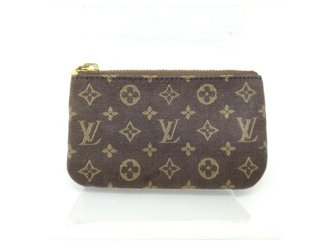 Louis Vuitton Rare Monogram Mini Lin Key Pouch Pochette Cles Llavero  ref.318883