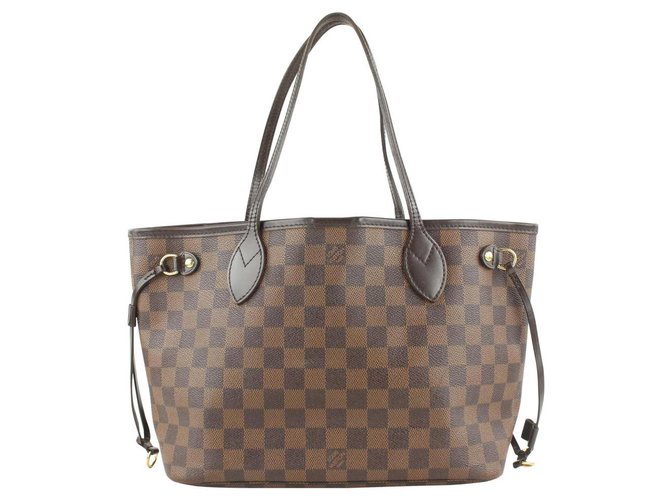 Louis Vuitton Small Damier Ebene Neverfull PM Tote Bag Leather  ref.318924