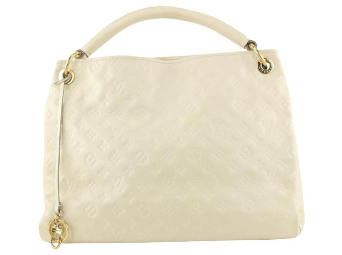 Louis Vuitton Ivory Neige Monogram Empreinte Leather Artsy MM Hobo Bag  ref.318926