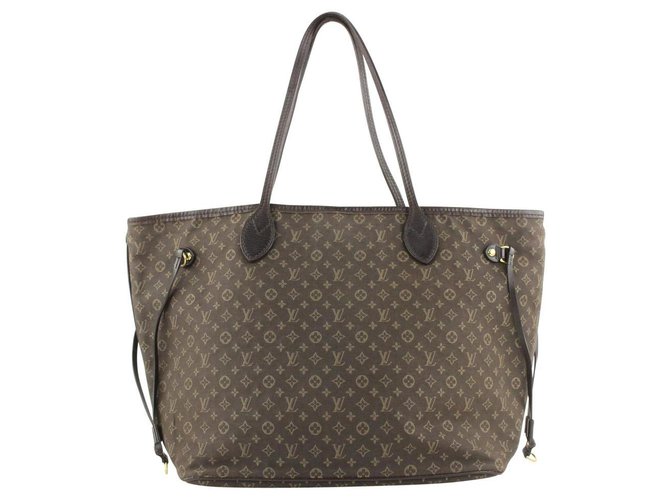 Louis Vuitton Monogram Ebene Mini Lin Idylle Neverfull MM Tote Bag Leder  ref.319013