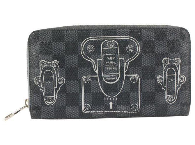 Louis Vuitton Seltene Damier Graphite Trunks and Locks Zippy Organizer Wallet  ref.319024