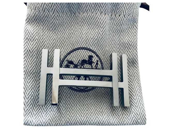 Hermès H squared Silvery Metal