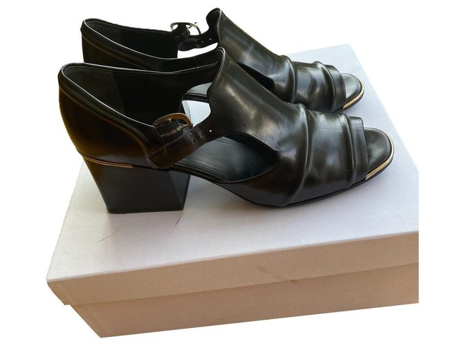 Balenciaga sandal Black Leather  ref.319082