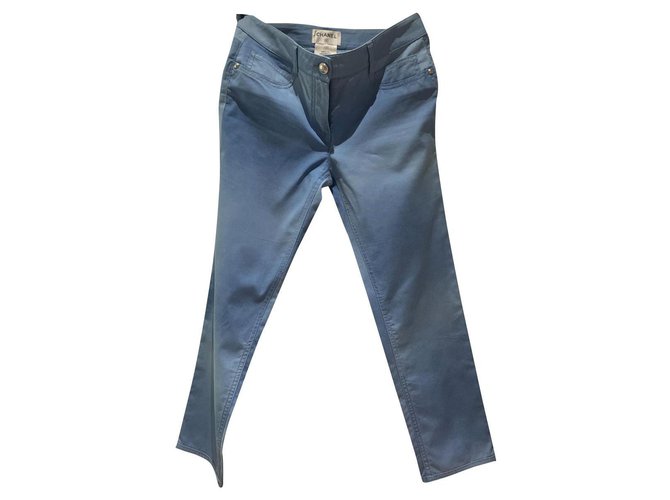 Vaqueros Chanel de algodón azul 