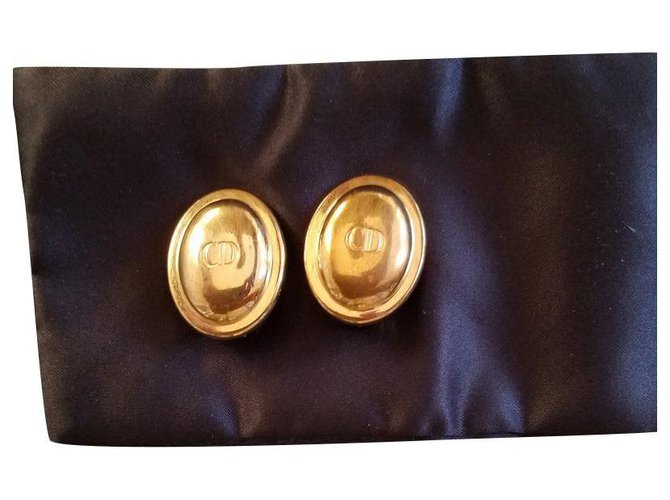 Dior CD earrings Golden Metal  ref.319096
