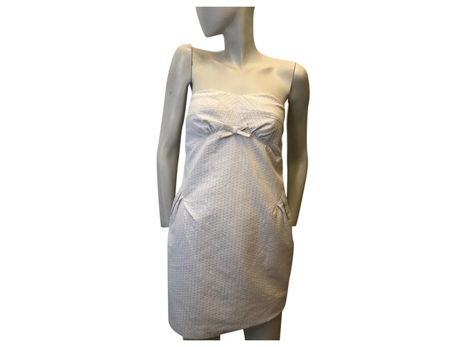 Twin Set strapless dress White Cotton  ref.319104