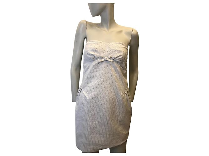 Vestido sem alças Twin Set de algodão branco