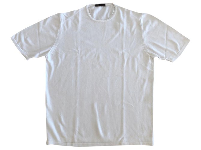 Suéter de algodão branco mangas curtas Adolfo Dominguez T. L- XL  ref.319120