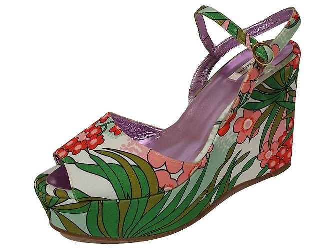 Sandali con plateau Manoush floreali Multicolore