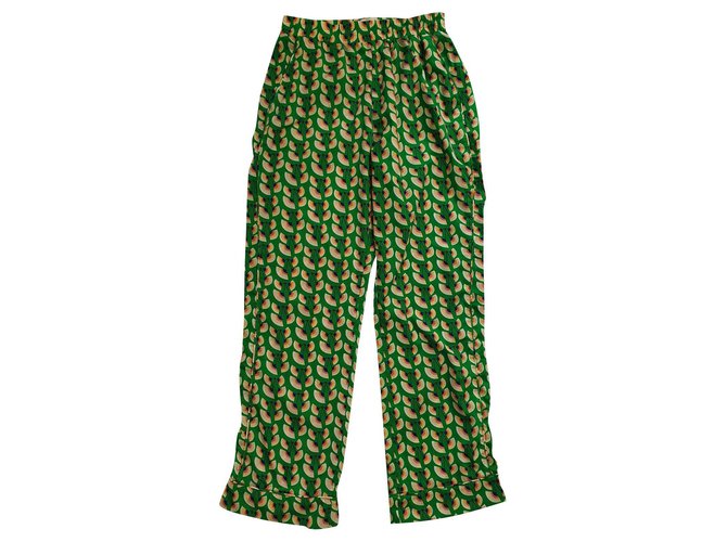 Autre Marque Un pantalon, leggings Polyester Multicolore Vert  ref.319609