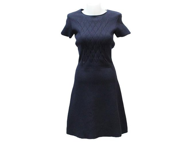 Dior Dress Blu navy Cotone  ref.320098