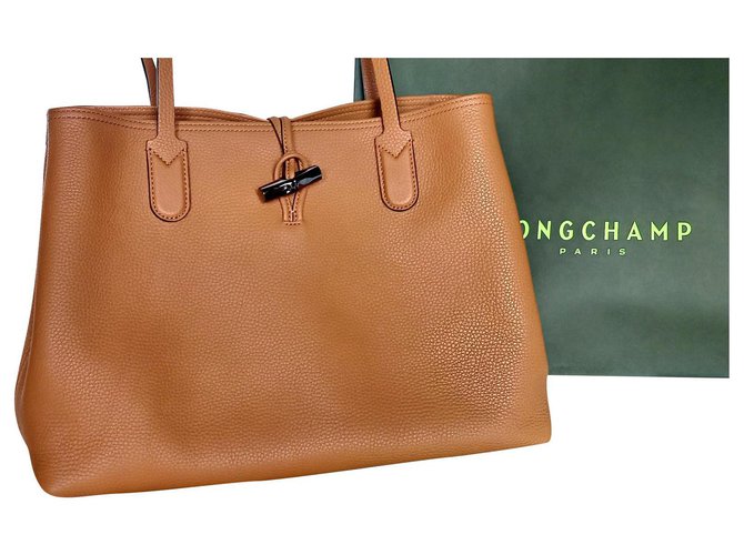 Roseau Longchamp bag Caramel Leather  ref.320187