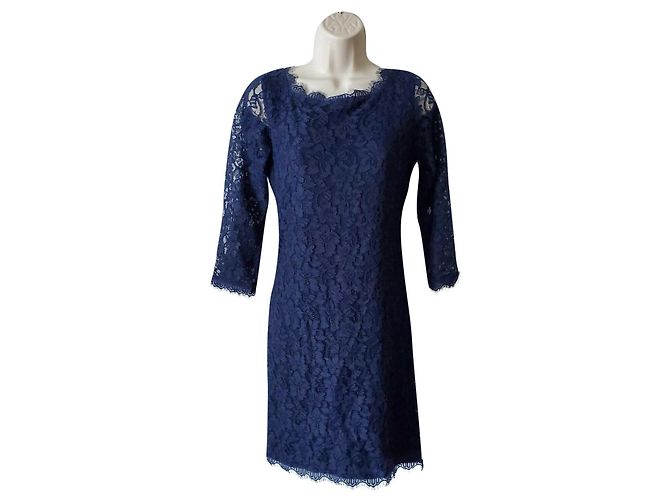 Diane Von Furstenberg DvF blaues Zarita Spitzenkleid