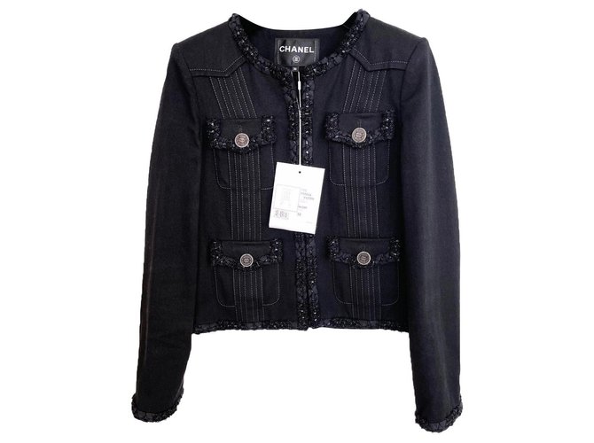 Chanel 8,5K$ CUBA Little Black Jacket Cotton  ref.320859
