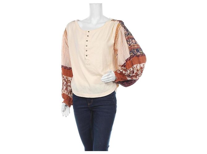Top Free People con mangas extragrandes de algodón M Multicolor