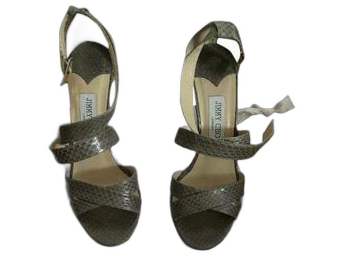 Jimmy Choo Sandalen Python Grau 