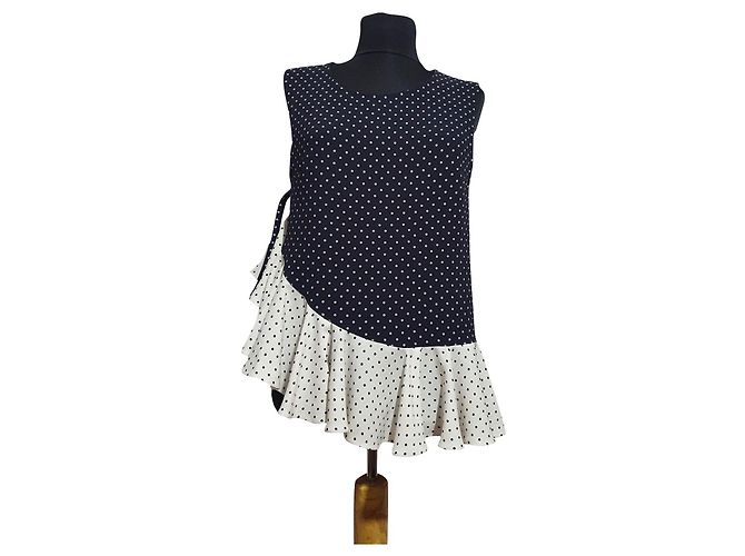 JW Anderson Bluse Polka Dot Schwarz Weiß